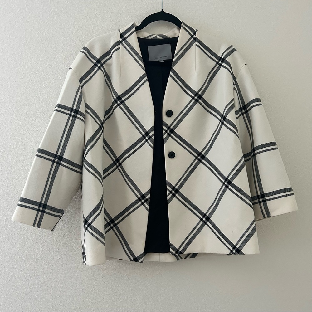 Classiques Entier Black & White Plaid Blazer Jacket | Size M